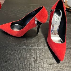 Red Fergie heels.  Size 11 shoes